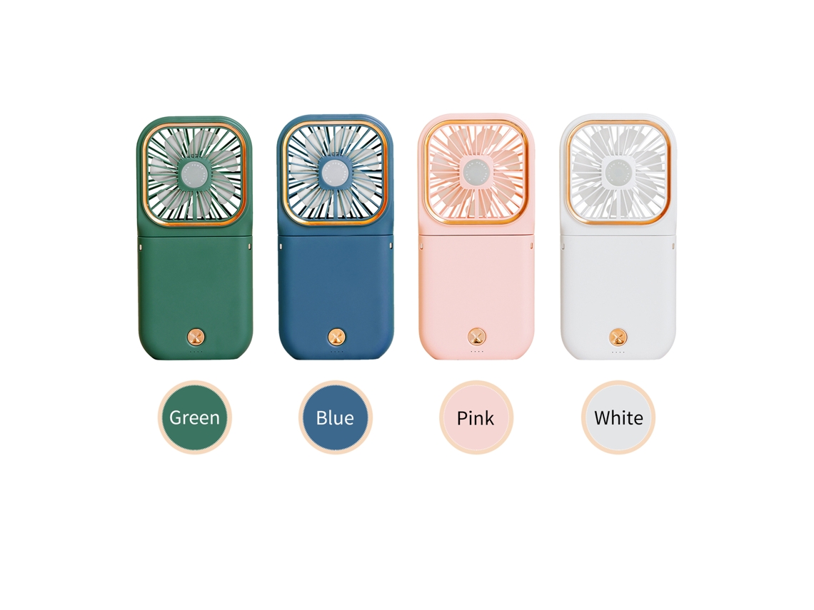 Ventilador de cuello portátil con soporte USB para teléfono, 3 velocidades.