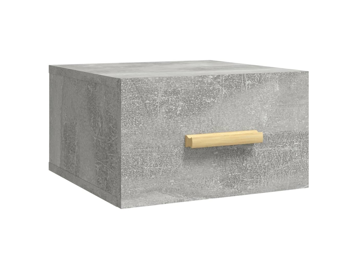 Mesa Cabeceira LOVELY HOME Mesinha Montagem na Parede 35X35X20 Cm Cinzento Cimento
