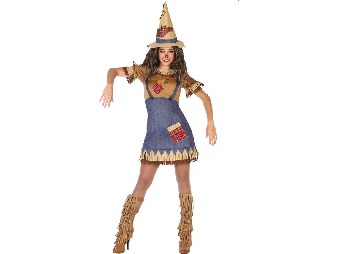 Disfraz de Mujer DISFRAZZES Espantapájaros A Parches (Talla: M/L)