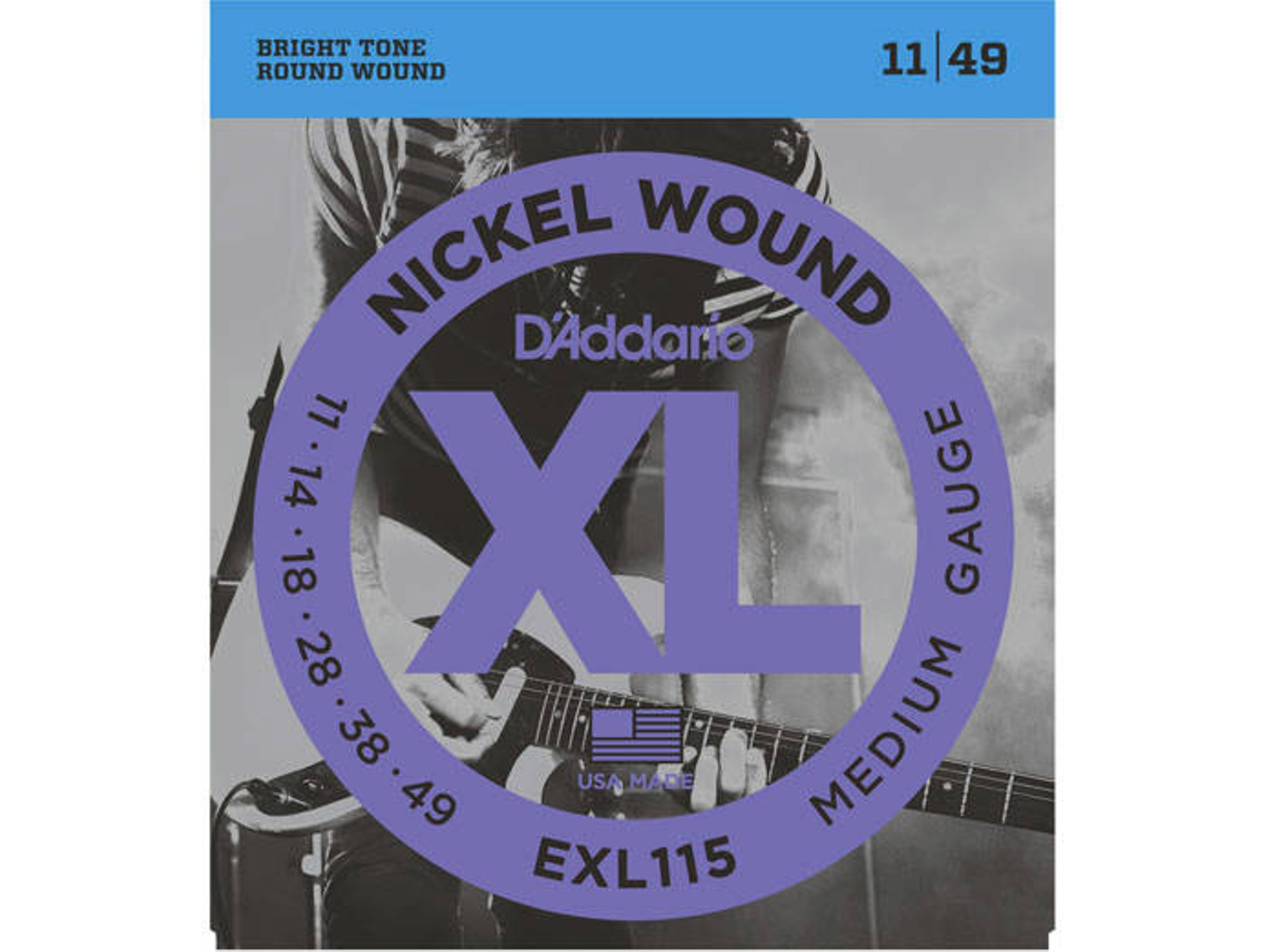 Juego de Cuerdas D'ADDARIO XL EXL115 (.011- .014- .018- .028- .038- .049 - Níquel)