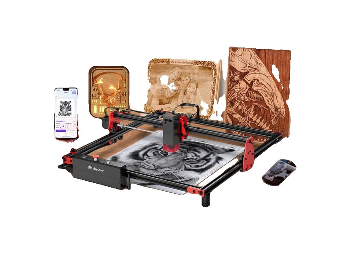 Grabadora láser de madera, potente kit para bricolaje, control wifi sin conexión.