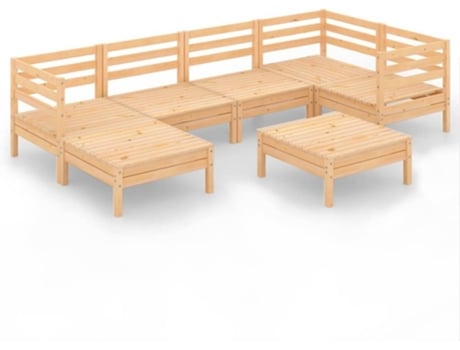 Conjunto 7 de muebles de jardín VIDAXL madera maciza de pino