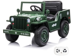 Coche Militar Eléctrico Para Niños - Willys 12v - 1 A 6 Años - Verde