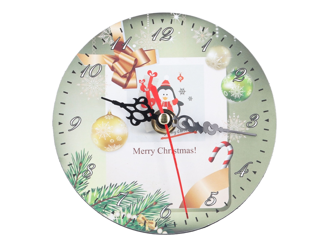 Reloj De Pared Redondo Silencioso Con Diseño De Papá Noel Para Navidad Y Decoración Del Hogar.
