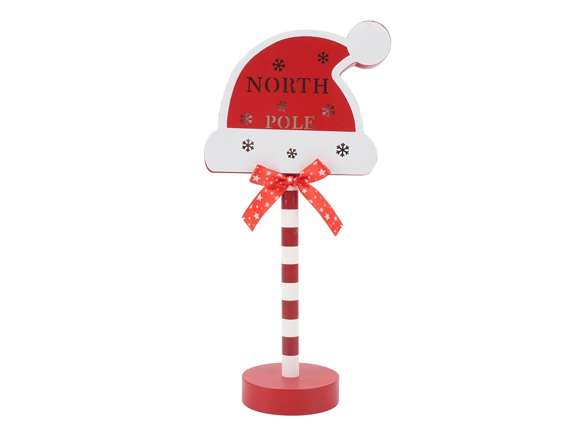 Lámpara De Mesa Navideña Decorativa Con Luz Nocturna Led A Pilas Con Forma De Polo Norte Para Mesa, Chimenea O Fiesta.