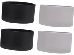 Juego de 4 fundas protectoras para botellas deportivas, negras, Slowmoose