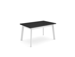 Mesa Comedor, 140xx90x75cm, Para 6 Comensales, Patas De Madera, Negro