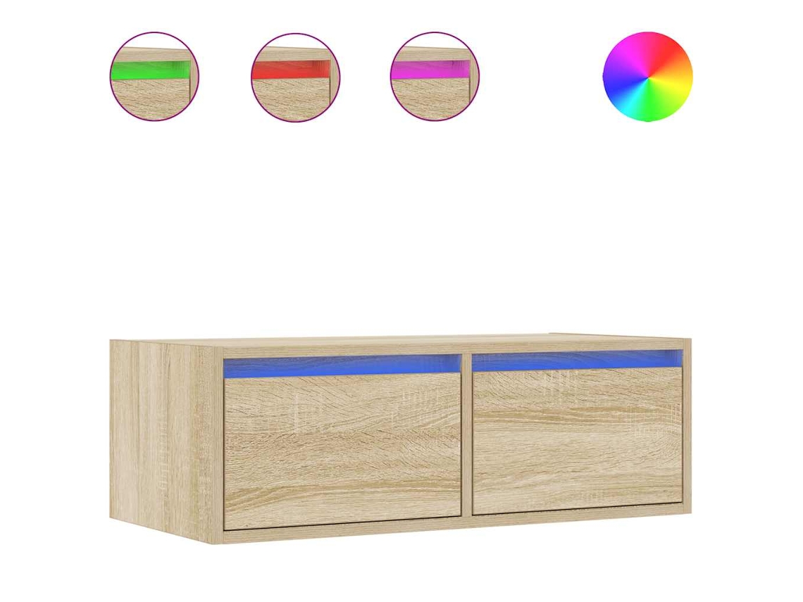 Maison Exclusive - Mueble De Tv Con Luces Led Roble Sonoma 75x35,5x25 Cm