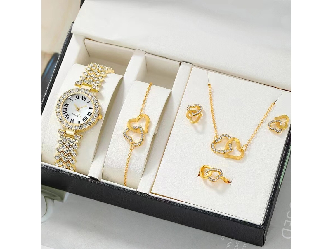 Set de regalo para mujer con reloj de pulsera de malla y caja naranja SPQMENT