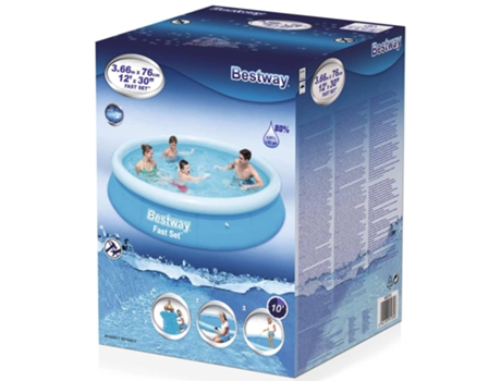 Piscina hinchable redonda bestway fast set 366x76 cm 57273