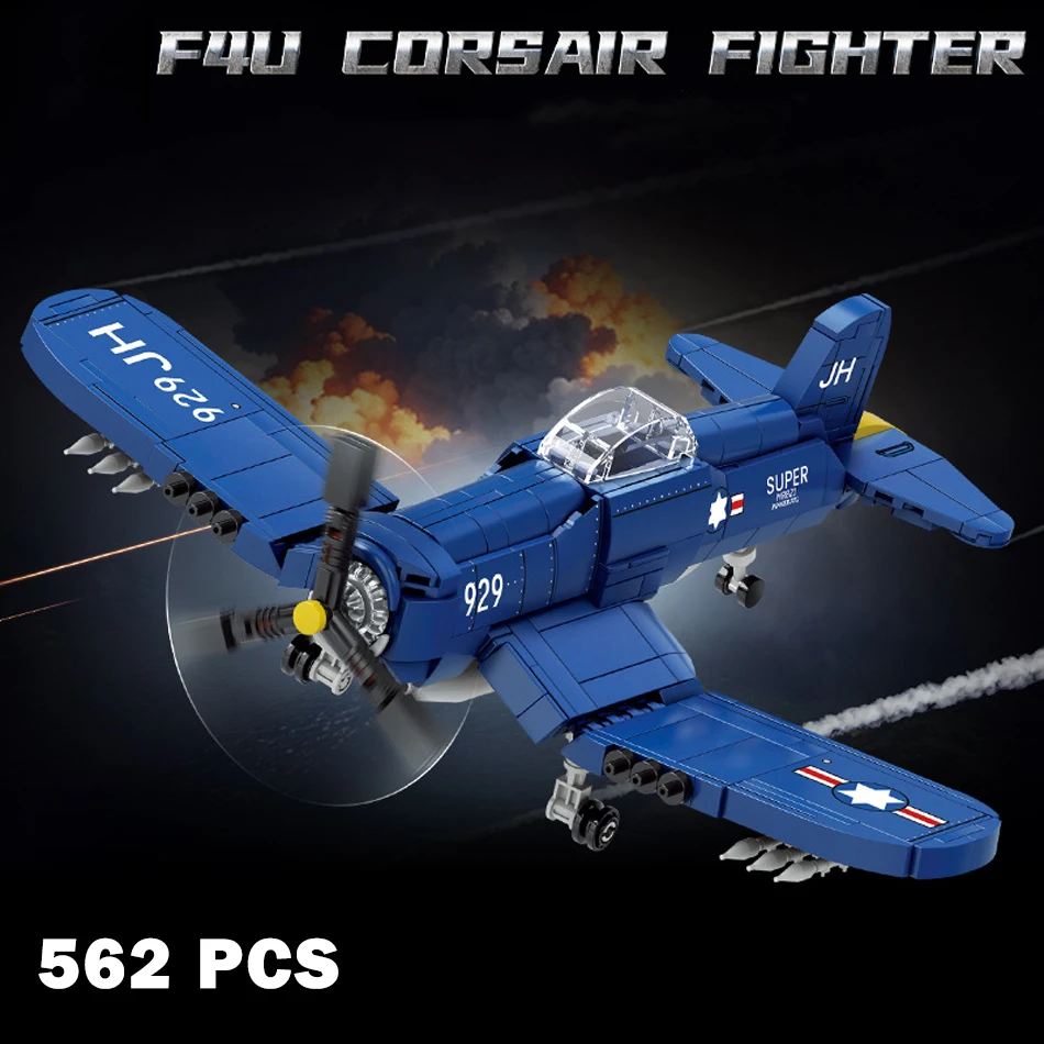 (f4u Corsair) Modelo De Caza De La Fuerza Aérea De La Segunda Guerra Mundial - Juguete De Bloques De Construcción - Regalo Para Niños