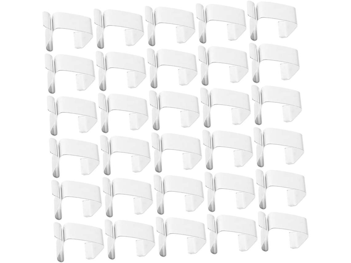 50 Piezas Ganchos Canaletas Acero Inoxidable Clips Luces