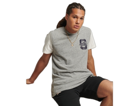Top SUPERDRY Algodón Hombre (M - Gris)