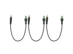 3 Adaptadores Conversor Rca Mono Macho Para Terminal De Parafuso 2 Pinos Fêmea Dourado