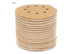 100 Discos De Lijado De 5 Pulgadas Y Grano 60 Con 8 Agujeros Y Velcro Para Lijadora Redonda.