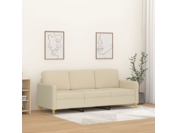 Sofá De 3 Plazas De Tela Crema 180 Cm
