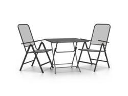 Conjunto 3 de comedor de jardín VIDAXL malla metal expandido antracita