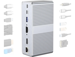 Adaptador Usb-c 13 En 1 De Alta Velocidad Con Pantalla De Alta Resolución, Salida Vga, Fuente De Alimentación Y Puerto Rj45.