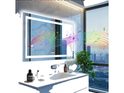 Espejo de baño LED con altavoz Bluetooth, pantalla inteligente, iluminación regulable, 48 x 24 pulgadas, OEM