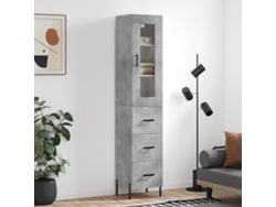Aparador De Madera Contrachapada Gris Hormigón 34,5x34x180 Cm