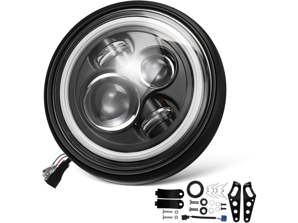 Faro Led Redondo Y Luz Integral Para Vehículos, Potente Ventilación, Antivaho, Construcción Robusta.