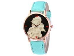 Reloj Unisex Para Niño O Niña Con Correa De Cuero Sintético, Estilo Casual De Cuarzo (verde Menta).