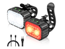 YIZHOOD IPX6 impermeable para montar de noche con luz de bicicleta recargable DES1390 (negro)