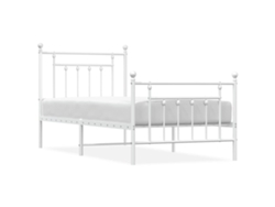 Maison Exclusive - Estructura Cama Sin Colchón Con Estribo Metal Blanco 90x190 Cm