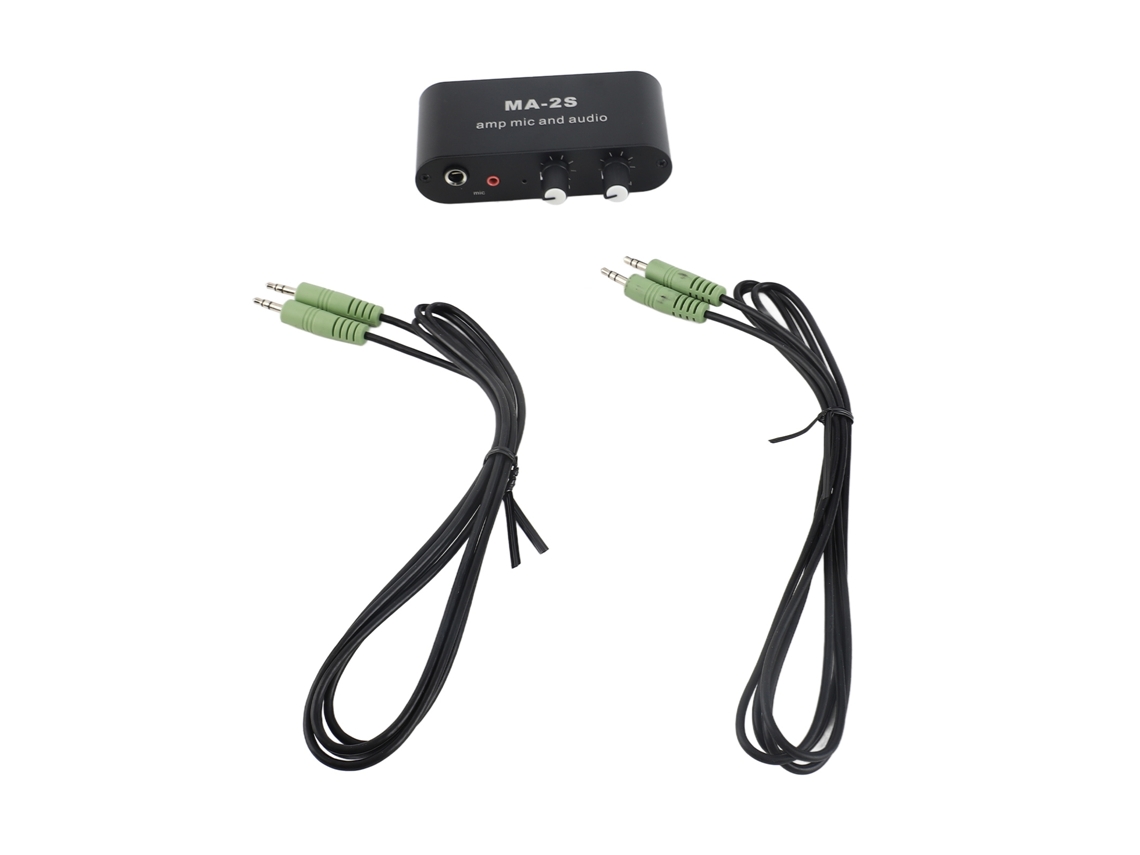 Preamplificador De Audio Estéreo Compacto Con 3 Puertos De Salida Antiinterferencias Para Auriculares Y Altavoces.