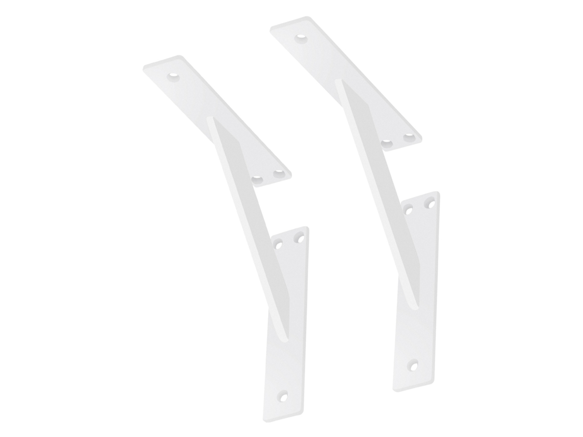 Juego de 2 soportes de estantería 240x240 mm aluminio blanco ML-DESIGN