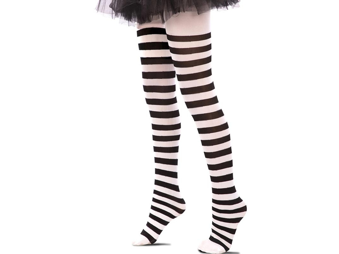 Pantys a rayas blanco y negro infantil