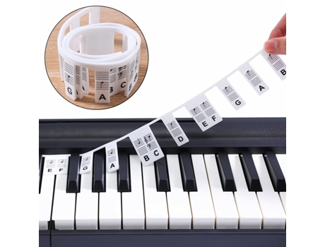 Pegatinas removibles para piano y teclado, 61 teclas Blanco