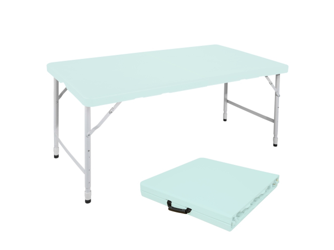 Mesa plegable portátil y duradera con altura ajustable y capacidad de carga de 135 kg (azul)