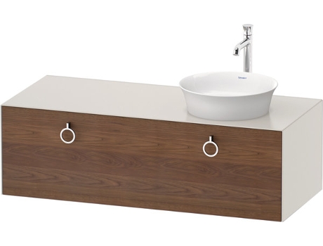 DURAVIT Tulip blanco, mueble de baño colgado en la pared, ancho 1300 x profundidad 550mm, con 1x extraíble, con tirador, WT4982R