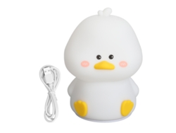 Lámpara de noche recargable con regulador de intensidad y con forma de pato adorable, fabricada en silicona suave.