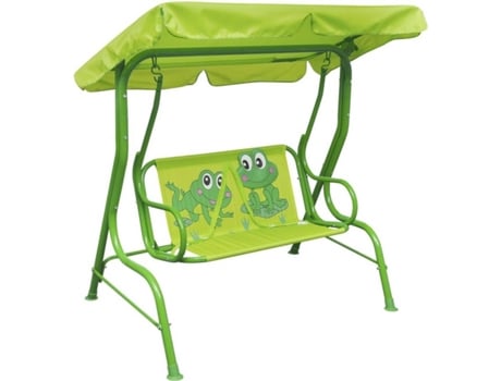 vidaXL Balancín infantil de acero verde