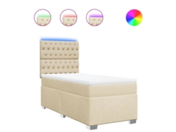 Maison Exclusive - Cama Box Spring Con Colchón Tela Color Crema 100x200 Cm