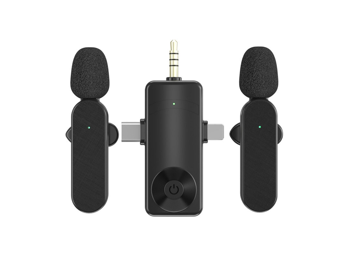 Micrófono de solapa inalámbrico para iPhone, dispositivos Android, cámaras y computadoras Hexinyigjly (2 micrófonos)