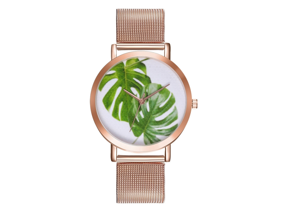 Reloj De Pulsera De Cuarzo De Moda Con Correa De Malla Para Mujer/niña (oro Rosa)