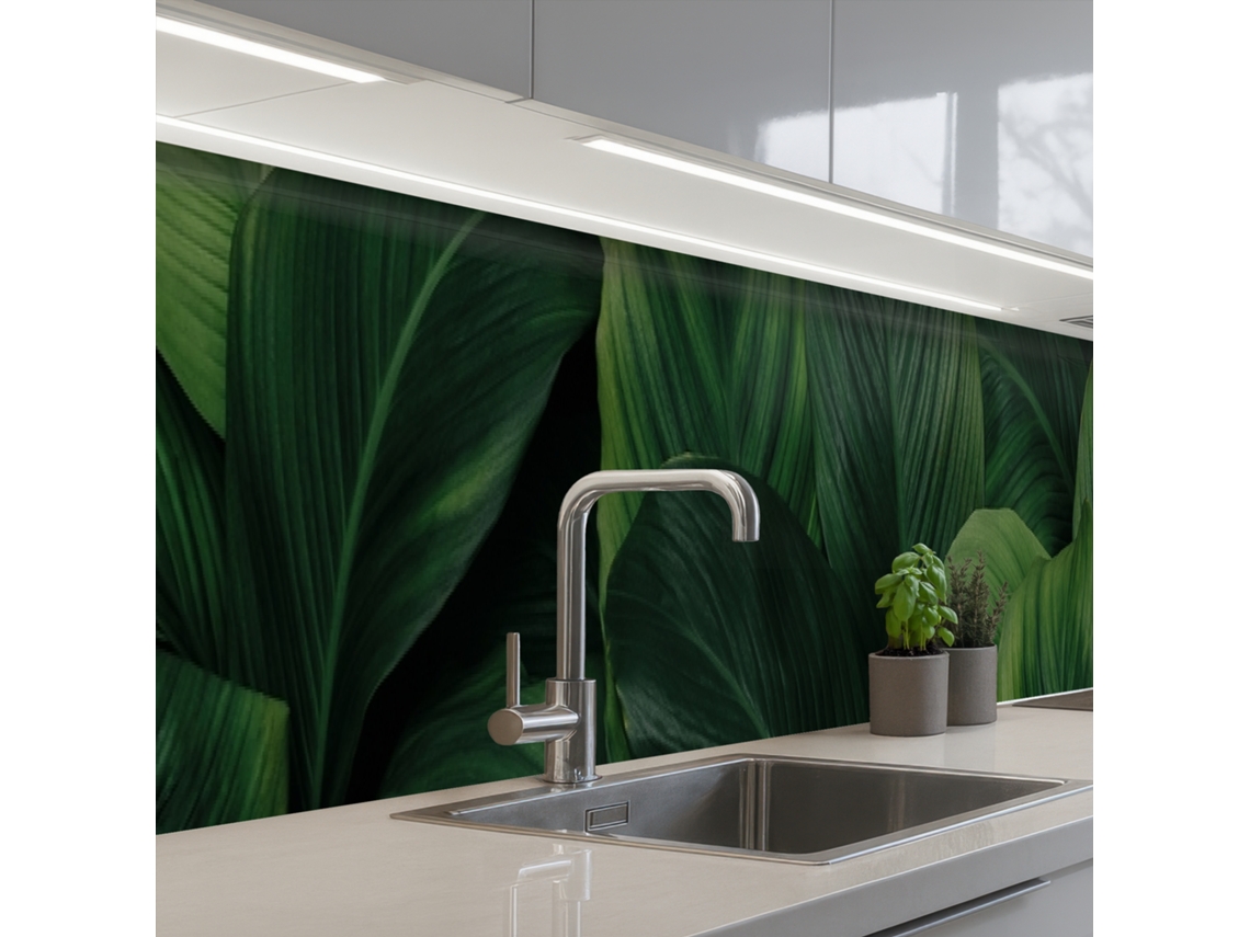 Salpicaderos De Cocina Naturaleza - Tropical - Hojas - Verde 450x60 Cm