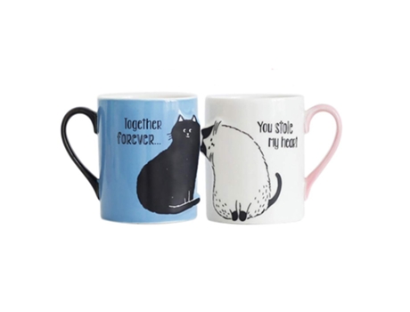 Taza XGF 2 unids lujo beso gato tazas pareja cerámica tazas casadas parejas aniversario mañana taza leche café café desayuno día de San Valentín | ...