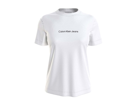Camiseta CALVIN KLEIN Algodón Orgánico Mujer (S - Blanco)