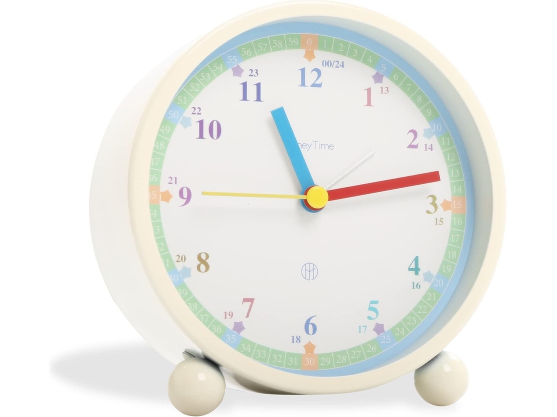 Reloj despertador analógico para niños, silencioso, sin tictac, con luz y función de repetición (verde)