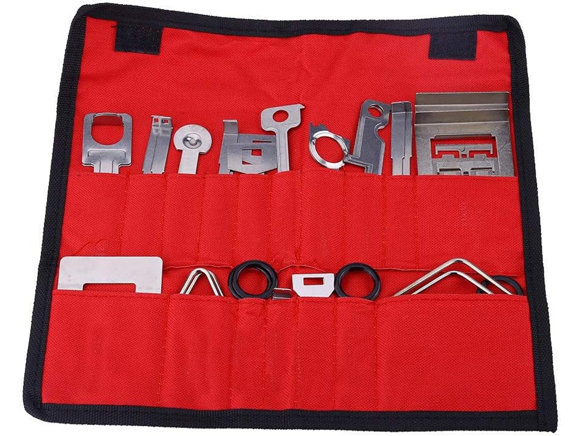 Juego de 38 herramientas de acero al carbono para desmontar radios de automóviles. SFUSHOS
