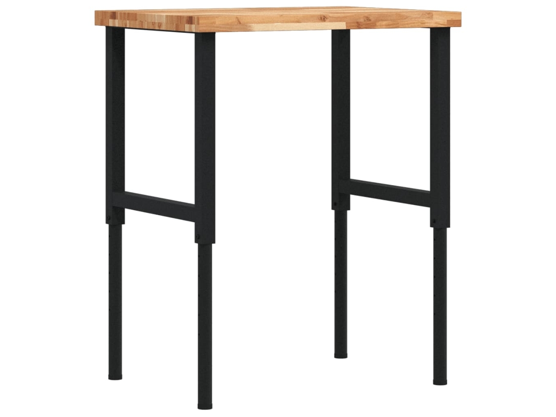 Maison Exclusive - Banco De Trabajo Rectangular Madera Maciza 80x60x(73-99,5) Cm