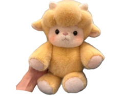 Muñeco de lana pequeño de 45 cm corriendo, adorable muñeco de oveja durmiendo
