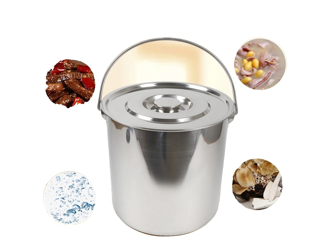 Cubo de leche de acero inoxidable de 20 l, ecológico, construcción duradera, uso versátil.