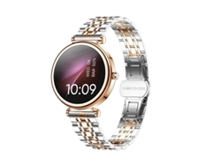 Reloj inteligente para mujer de 1,25 pulgadas, resistente al agua, con monitorización de la frecuencia cardíaca y del sueño, diseño en acero dorado rosa y función Bestvite