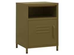 Mesita de noche de acero 35x35x51 cm Verde oliva EXCLUSIVA MAISON