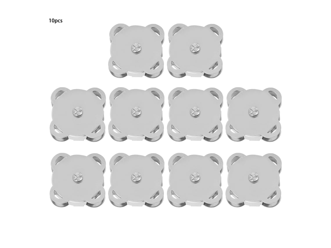 Fechos Magnéticos De Metal Branco Brilhante Para Costura E Bolsas Diy